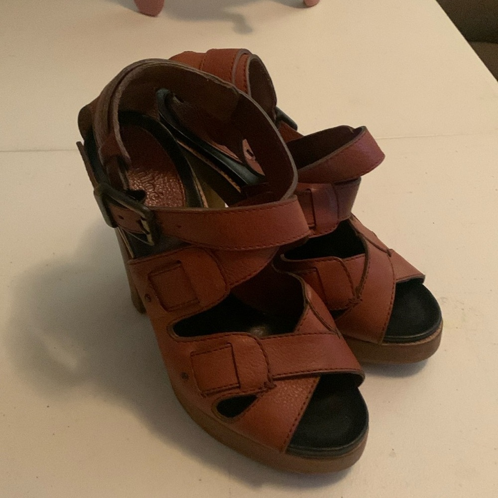 Chloe leather studded accent sandal